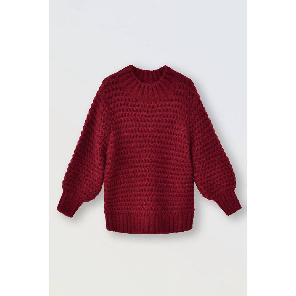 NEW MOLLY BRACKEN girls chunky knit sweater in dark red - Picture 2 of 5